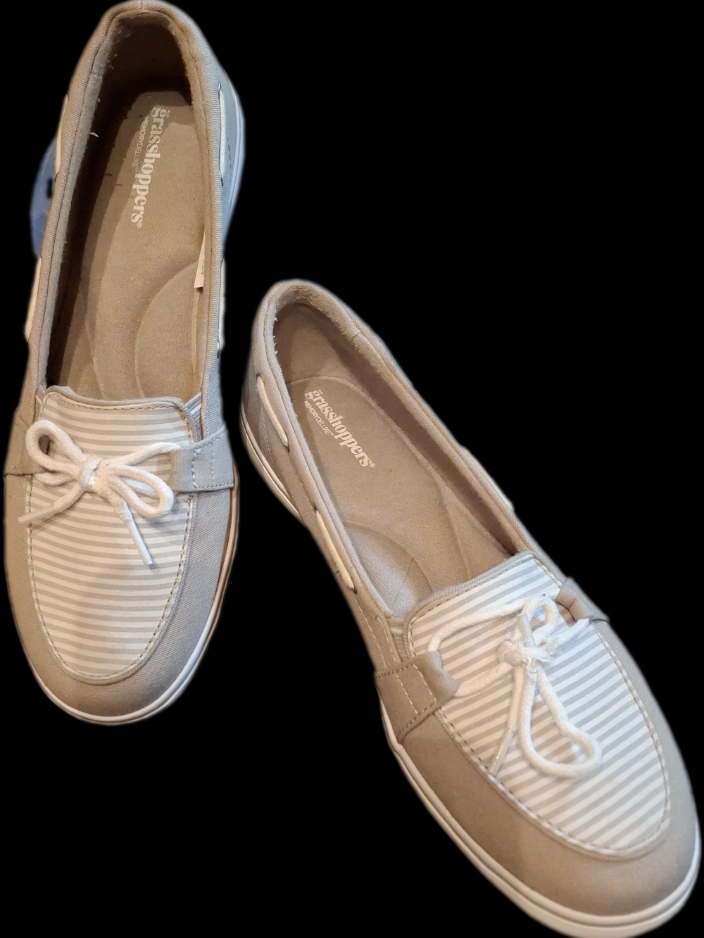 Grasshoppers Coastal Stripe Slip-On - Cream/Tan